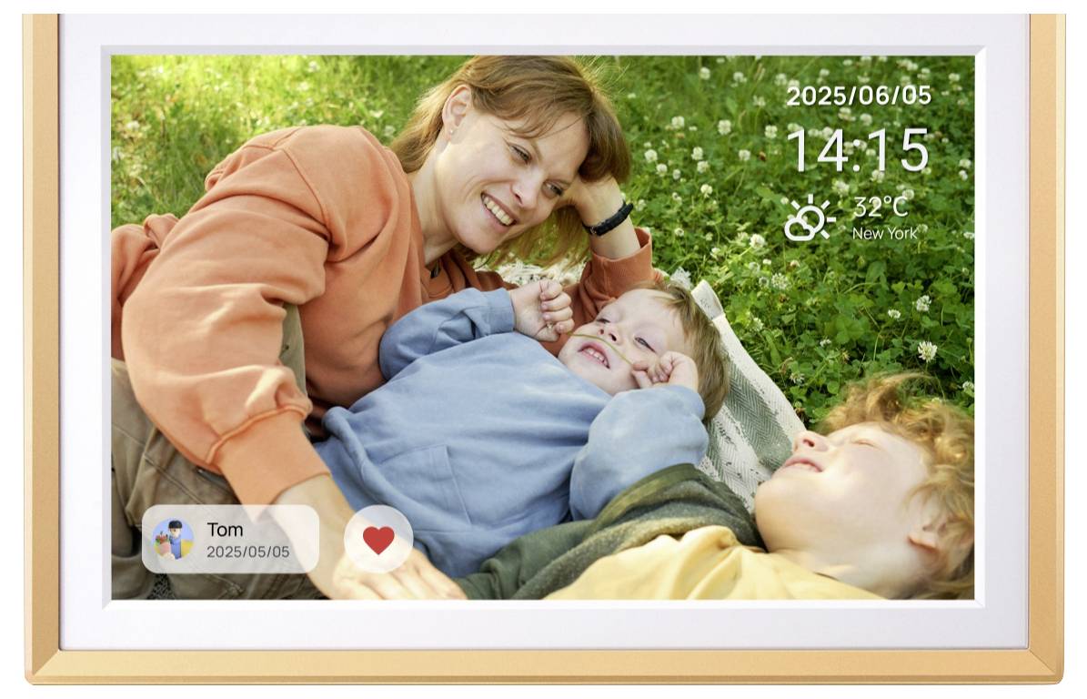 Arzopa D14 Digitaler Bilderrahmen 35.6cm 14 Zoll EEK: A (A - G) 1920 x 1200 Pixel 32GB Gelbgold