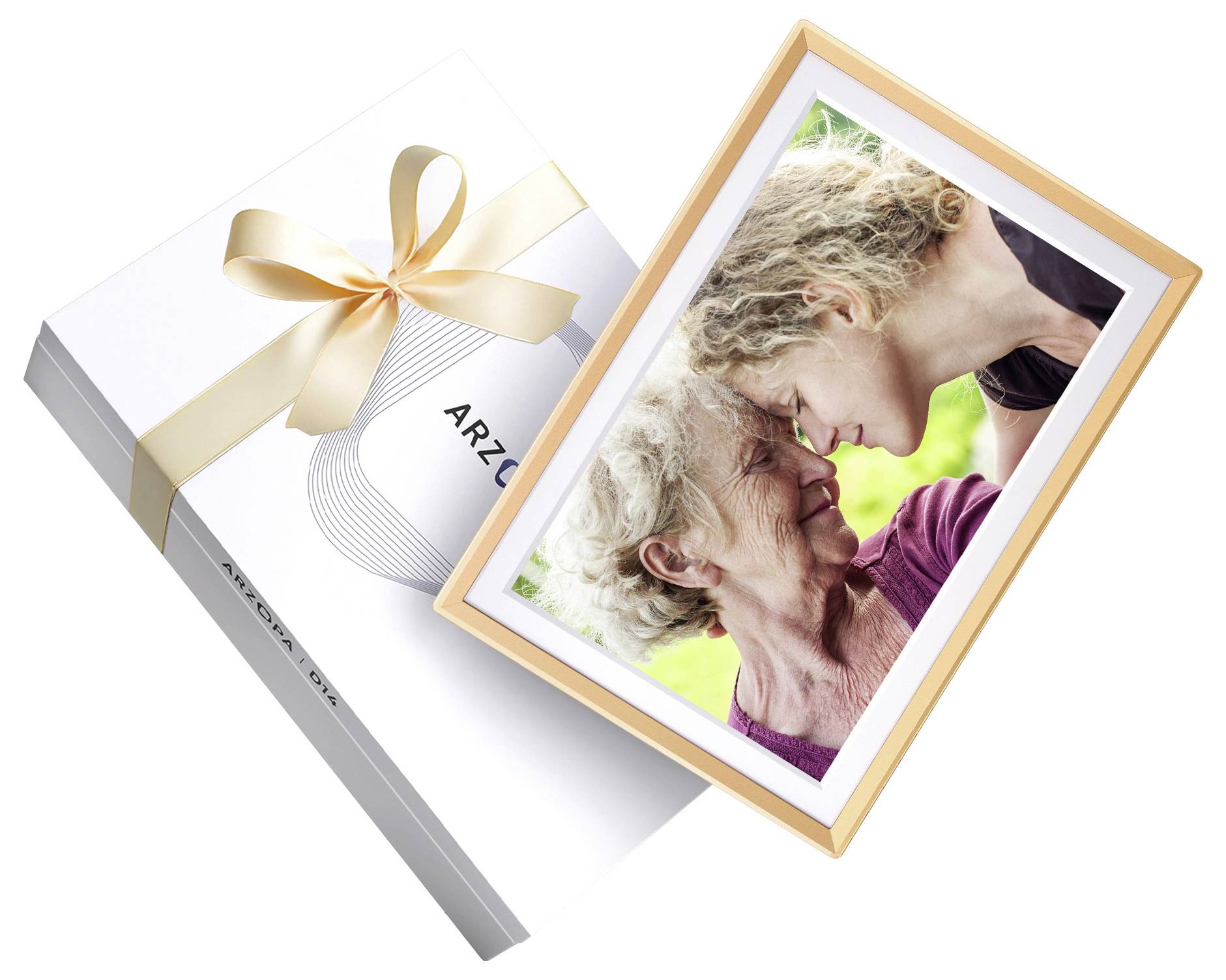 Arzopa D14 Digitaler Bilderrahmen 35.6cm 14 Zoll EEK: A (A - G) 1920 x 1200 Pixel 32GB Gelbgold