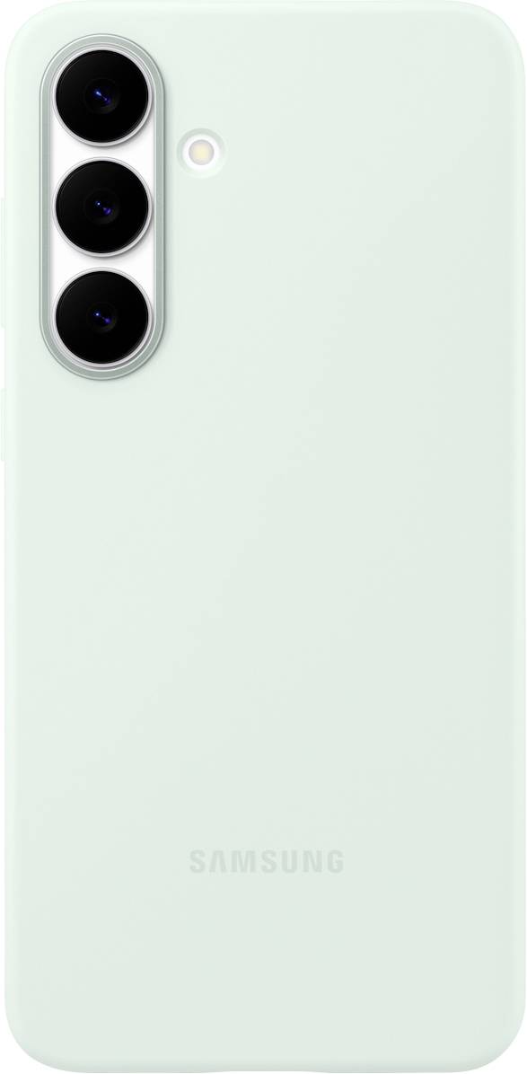 Ein minzgrünes Smartphone mit drei vertikal ausgerichteten Rückkameras und einem kleinen Blitz daneben. Der Markenname ist dezent darunter eingeprägt.