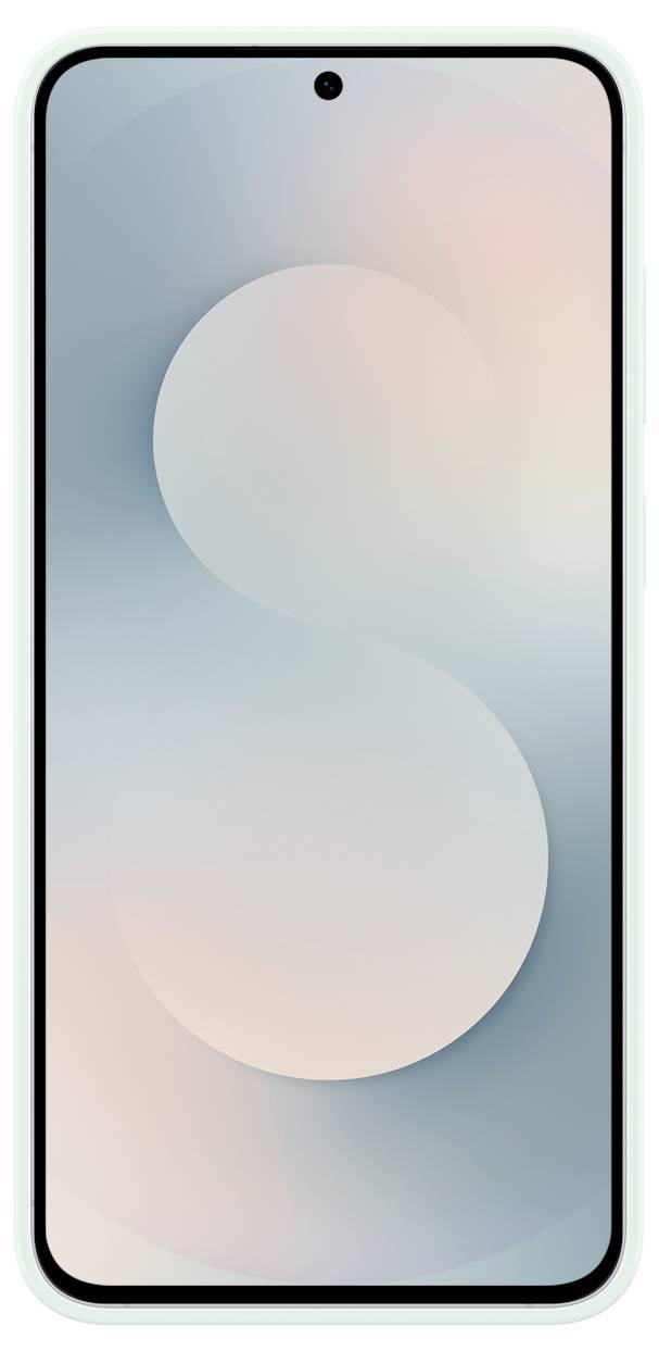 Ein Smartphone mit elegantem Design, ausgestattet mit einem großen, randlosen Display und einer kleinen, mittig platzierten Frontkamera auf einem Verlaufshintergrund.