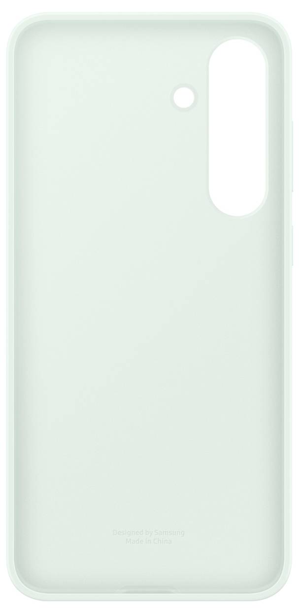 Eine helle minzgrüne Smartphone-Hülle mit einer Kameraausschnitt und einem kleinen Loch für Blitz oder Mikrofon. Einfaches und minimalistisches Design.