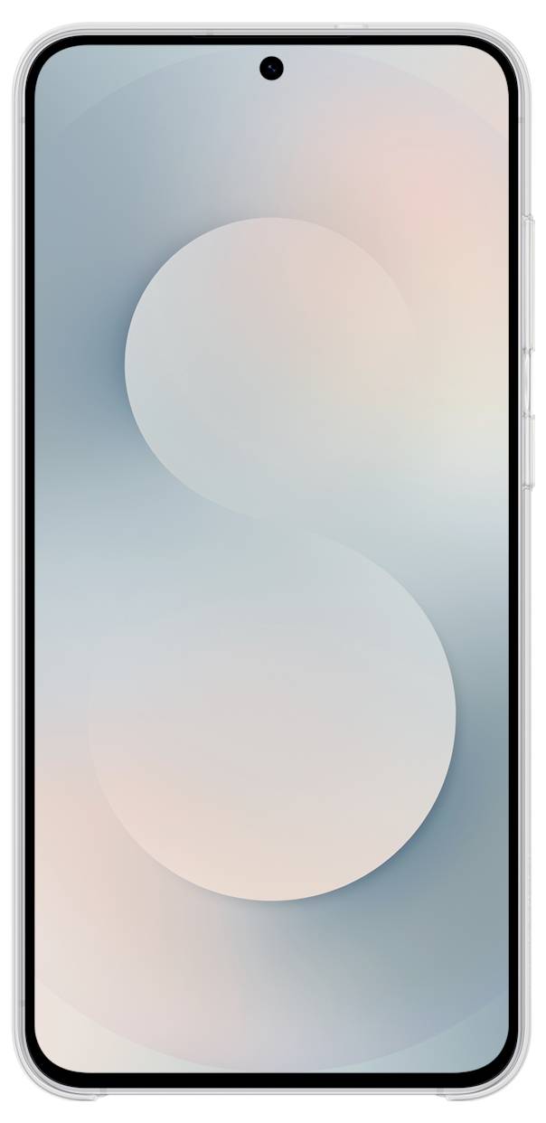 Ein Smartphone mit elegantem Design, ausgestattet mit einem Vollbilddisplay und einer Frontkamera, die sich in der Mitte am oberen Rand des Bildschirms befindet.