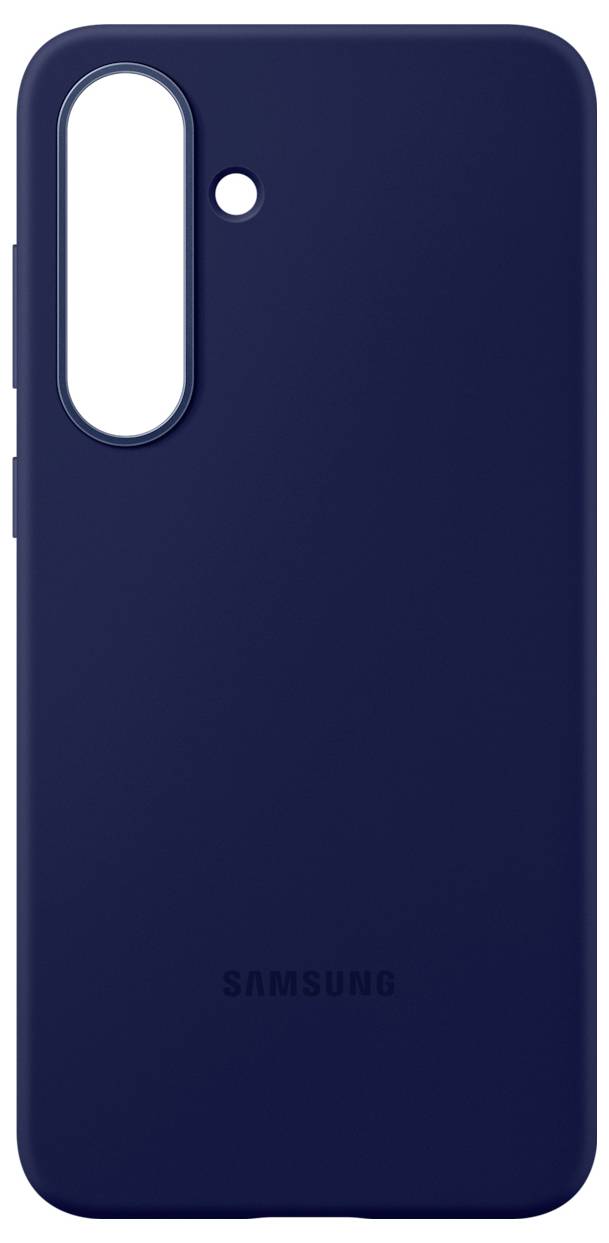 Marineblaue Handyhülle für ein Samsung-Gerät mit einer Kameraausschnitt auf der oberen linken Seite.