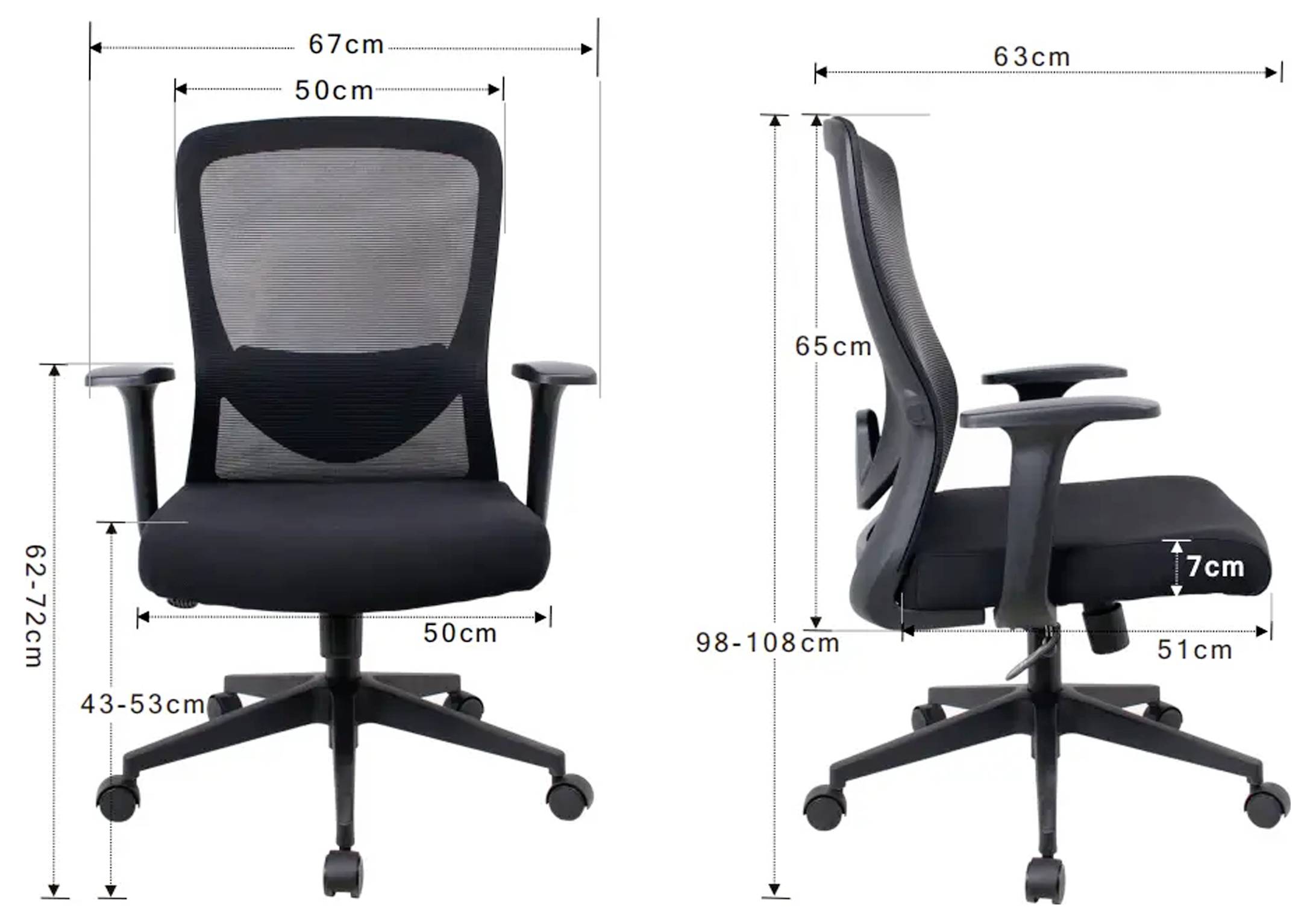 SpeaKa Professional Bürodrehstuhl SP-MOC-002 Schwarz SP-14124760 1St.