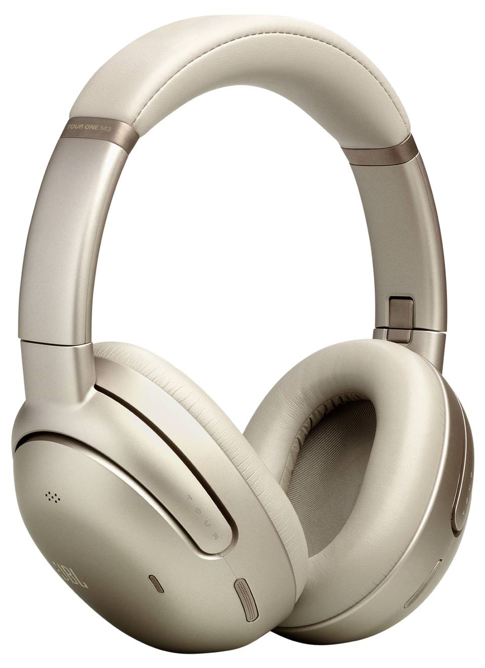 Goldene drahtlose Over-Ear-Kopfhörer mit gepolsterten Ohrmuscheln und verstellbarem Kopfbügel.