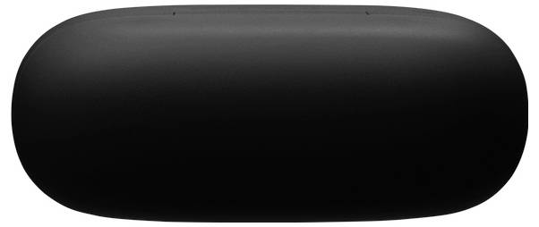 Eine schwarze Hülle mit glatter, ovaler Form, geeignet zum Aufbewahren von kleinen elektronischen Geräten oder Zubehör.