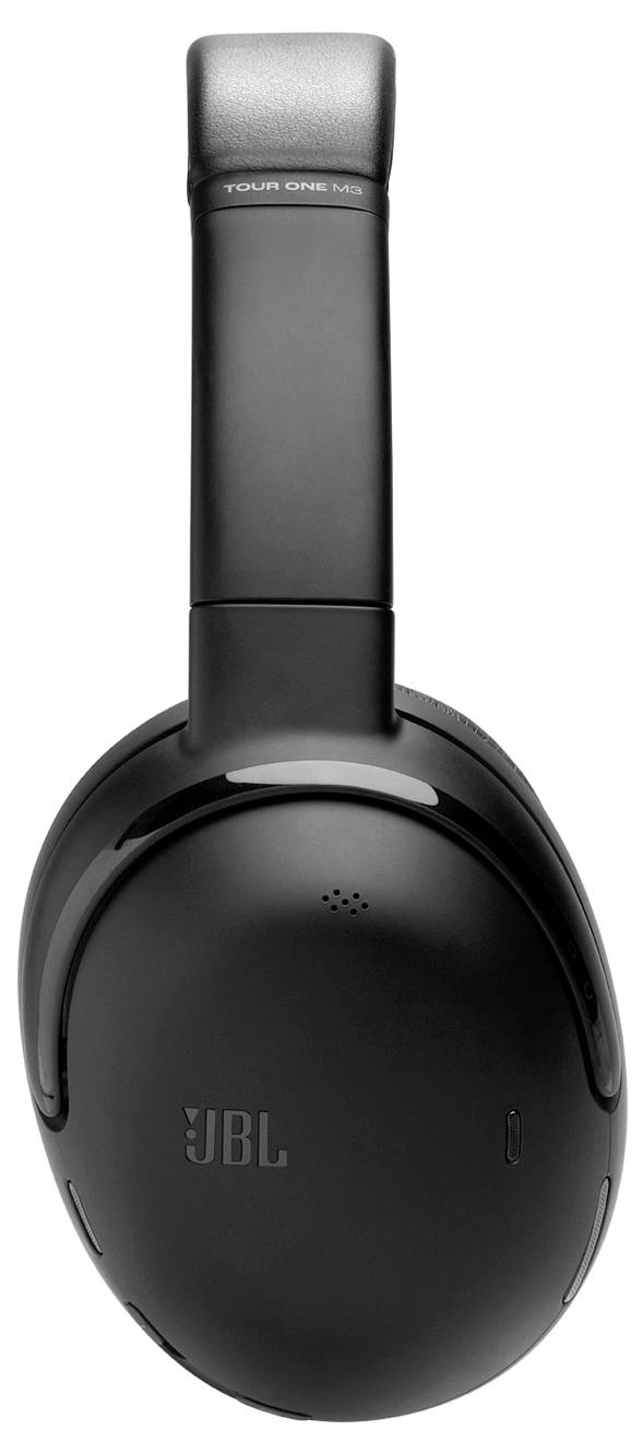 Schwarze kabellose Over-Ear-Kopfhörer von JBL mit elegantem Design, ausgestattet mit Polsterung für Komfort. Das Markenlogo ist auf einer Ohrmuschel sichtbar.