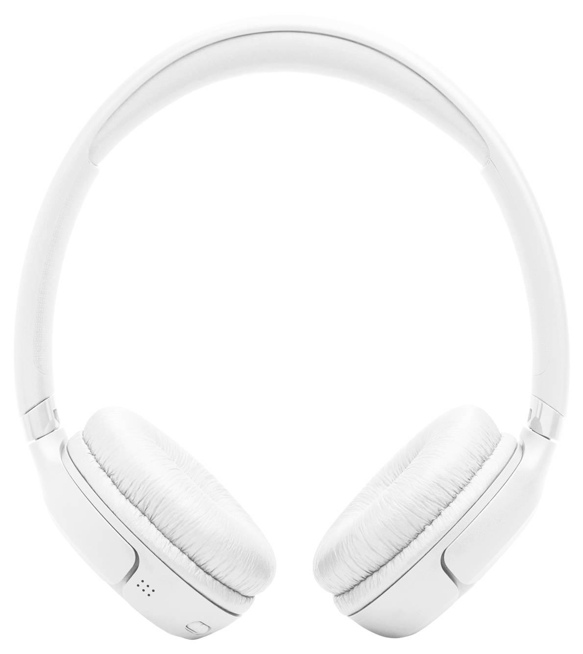 Weiße Over-Ear-Kopfhörer mit gepolsterten Ohrmuscheln, entwickelt für Komfort und Audioklarheit.