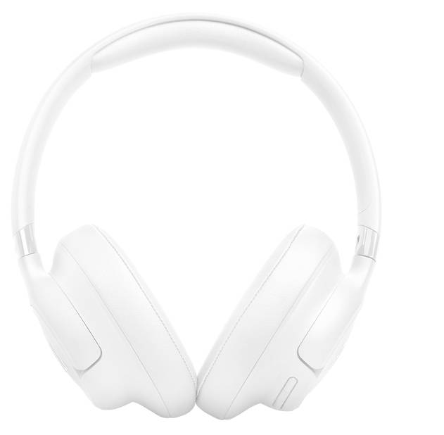 Weiße Over-Ear-Kopfhörer auf weißem Hintergrund, die ein elegantes, minimalistisches Design zeigen.
