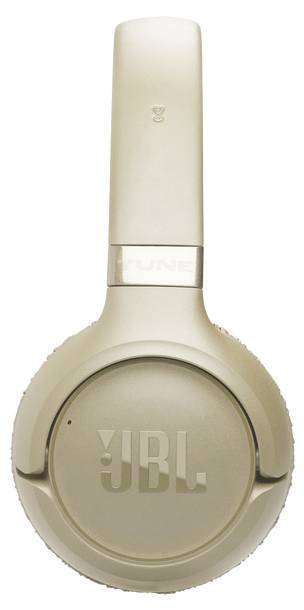 Goldene kabellose JBL-Kopfhörer mit Logo auf der Ohrmuschel und verstellbarem Kopfbügel.