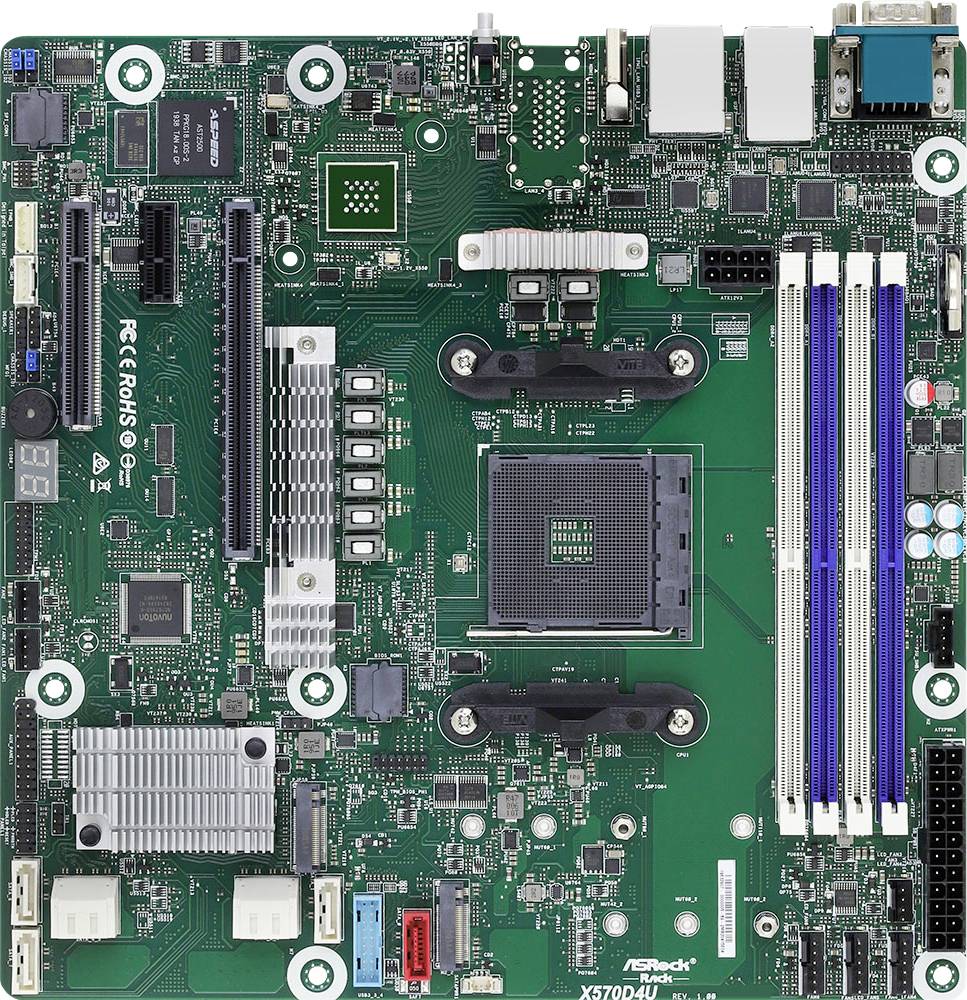 ASRock Rack X570D4U Mainboard Sockel (PC) AMD® AM4 Formfaktor (Details) Micro-ATX Mainboard-Chipsatz AMD® X570
