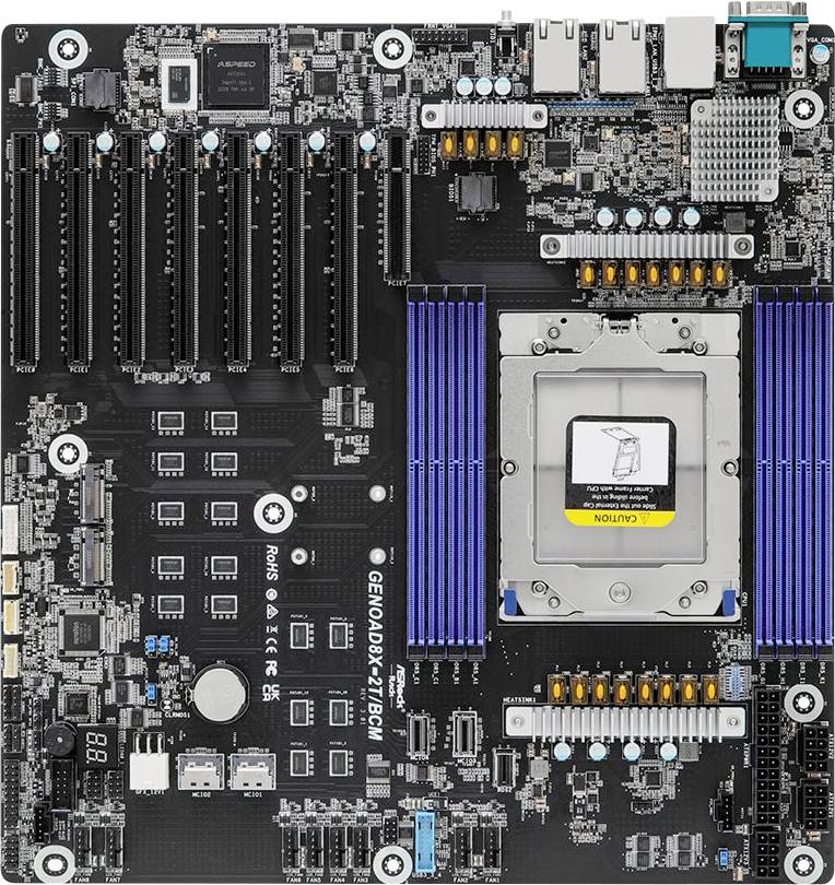 ASRock GENOAD8X-2T/BCM Mainboard Sockel (PC) AMD® SP5 Formfaktor (Details) EEB Mainboard-Chipsatz SoC