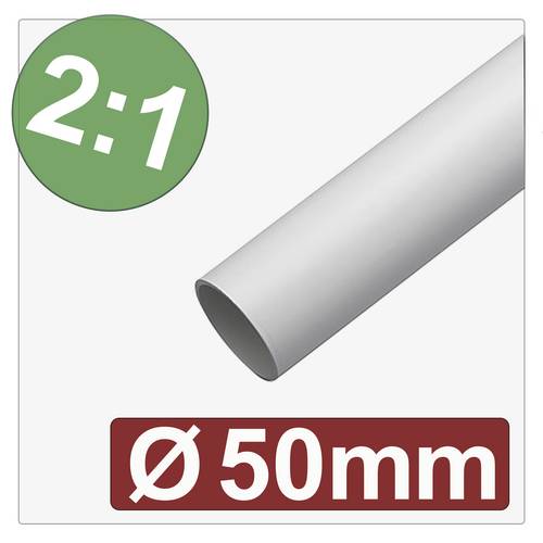 Quadrios 25CA597 Schrumpfschlauch ohne Kleber Weiß 50 mm 25 mm Schrumpfrate:2:1 Meterware