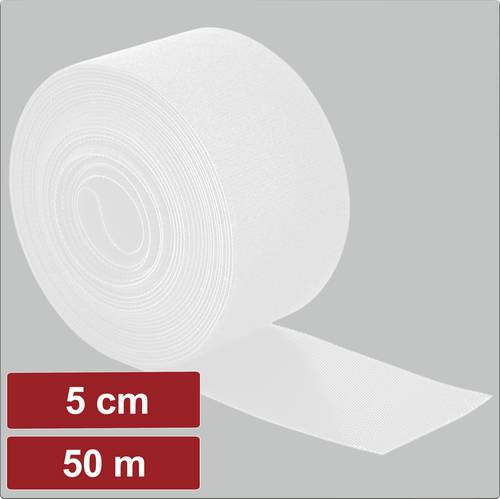 Electronic Garage EG25CA127 Klettband zum Bündeln Haft- und Flauschteil (L x B) 50 m x 5 cm Weiß 50
