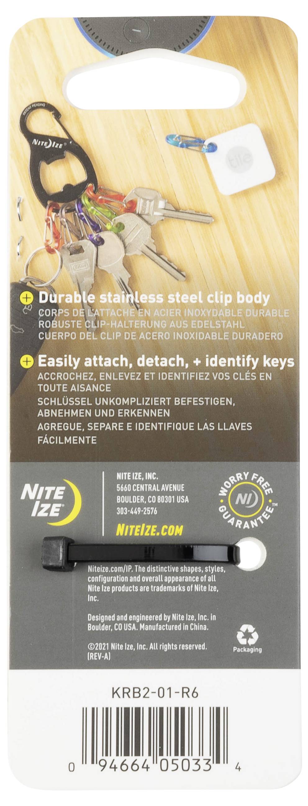 NITE Ize Schlüssel-Karabiner NI-KRB2-01-R6 Schwarz, Bunt 1St.