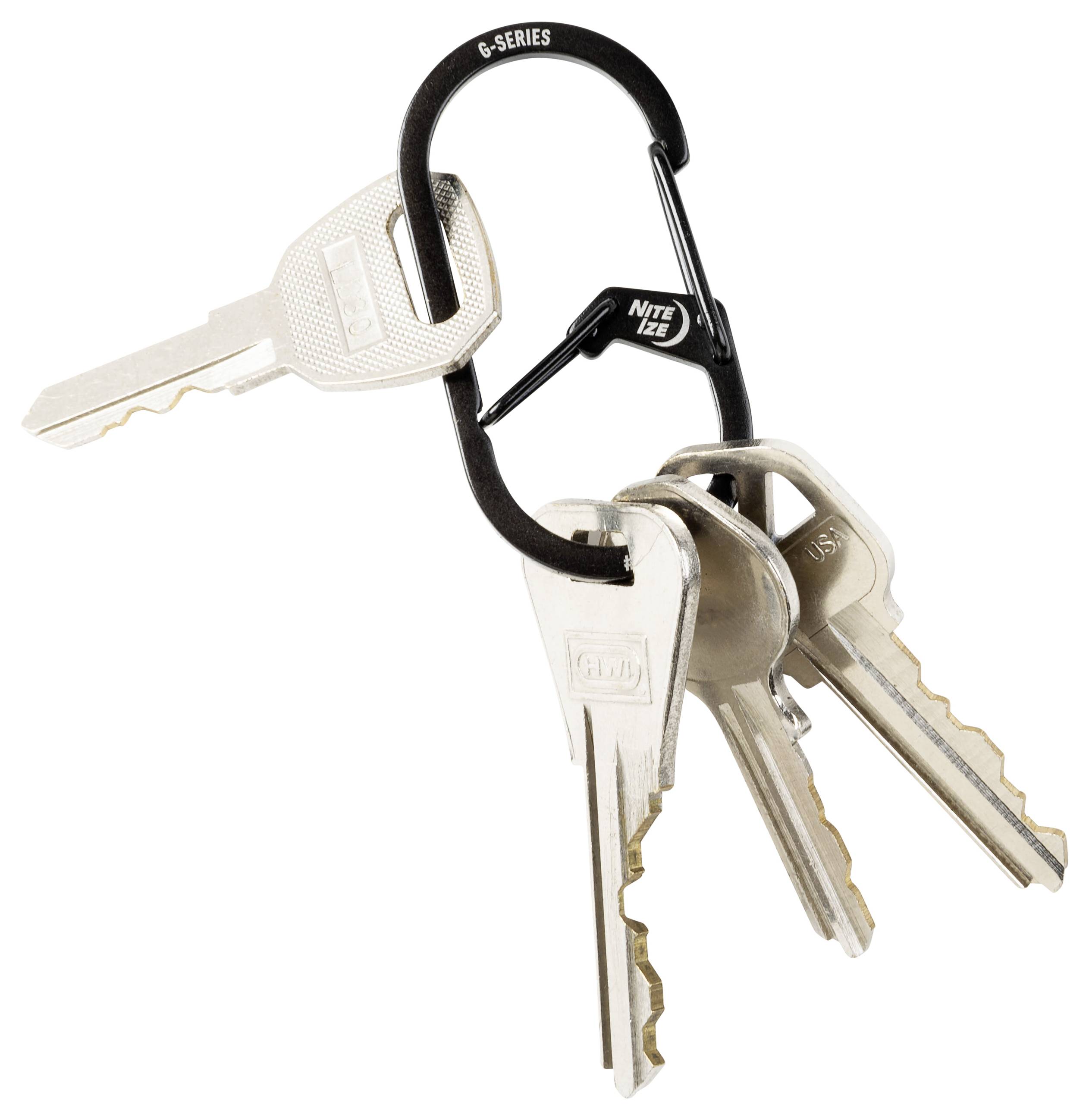 NITE Ize Schlüssel-Karabiner NI-GS2-01-R6 Schwarz 2St.