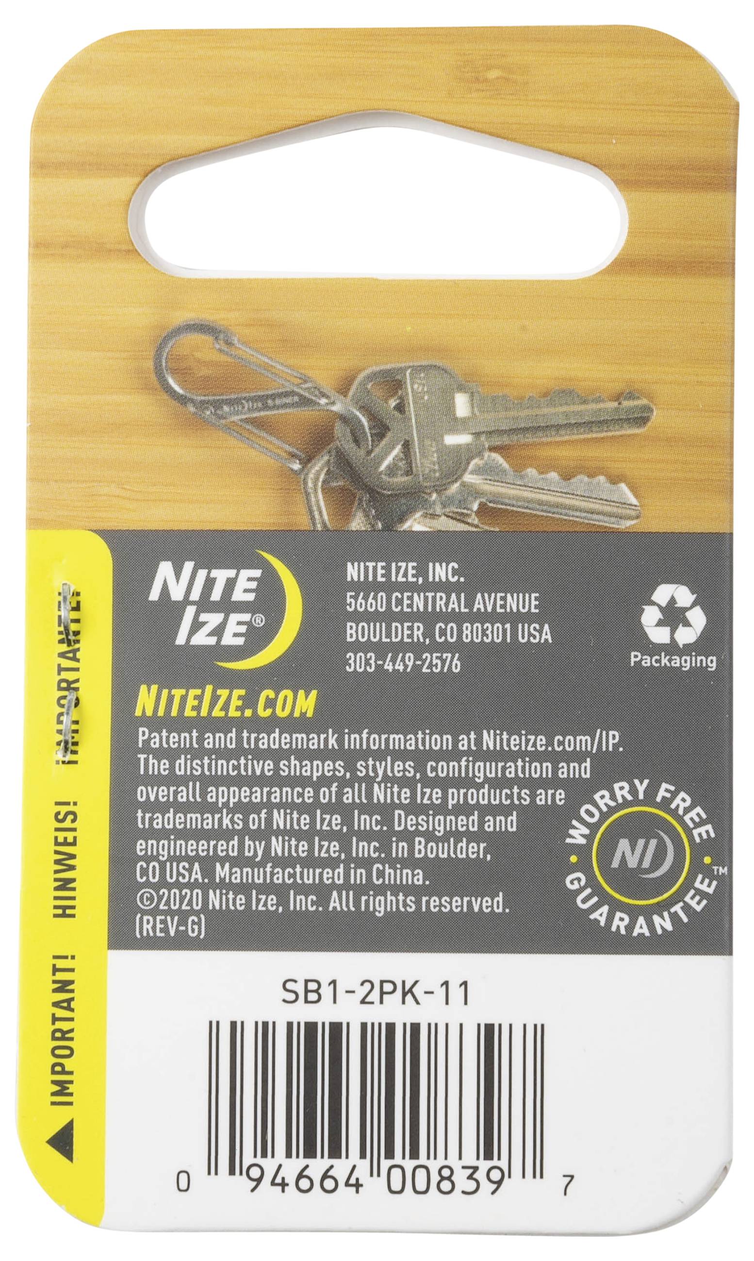 NITE Ize NI-SB1-2PK-11 Karabiner 39.6mm x 14.2mm 2St.