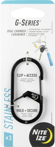 NITE Ize Schlüssel-Karabiner NI-GS3-01-R6 Schwarz 1 St.