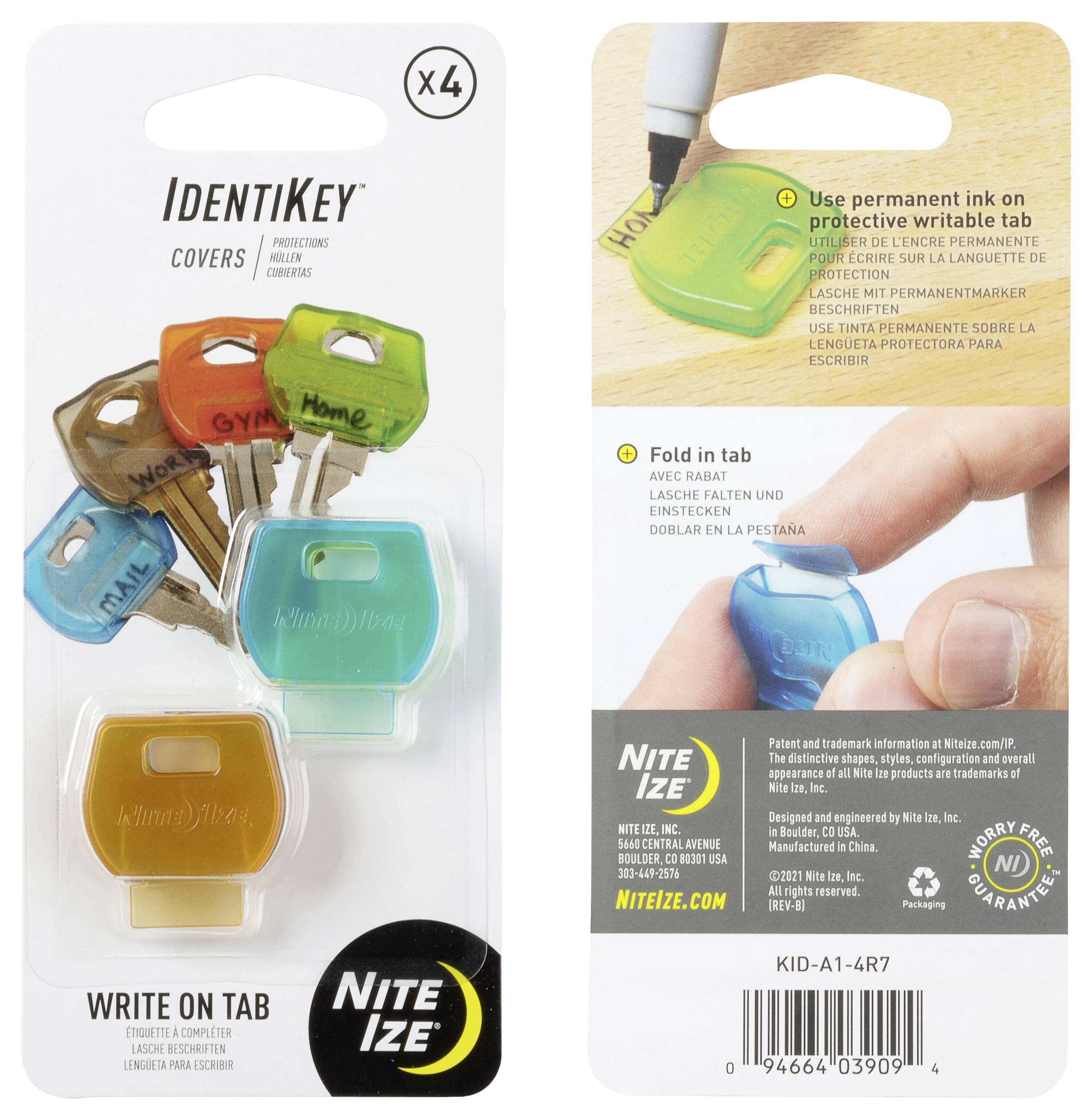 NITE Ize Schlüssel-Haltezugsystem NI-KID-A1-4R7 Mehrfarbig 1St.