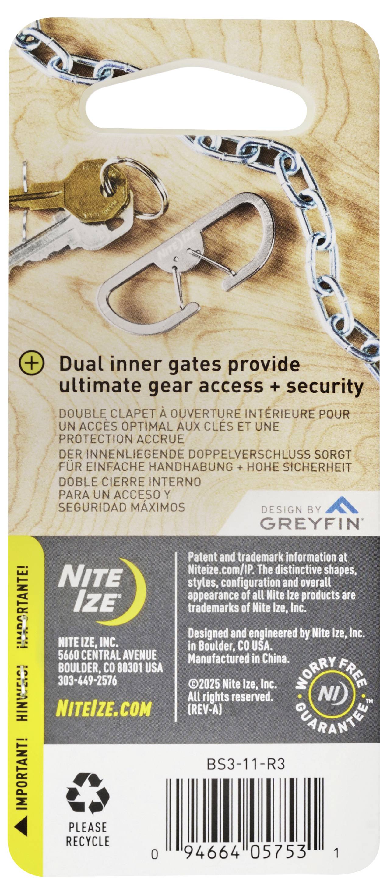 NITE Ize NI-BS3-11-R3 Karabiner 59mm x 23mm x 6mm 1St.