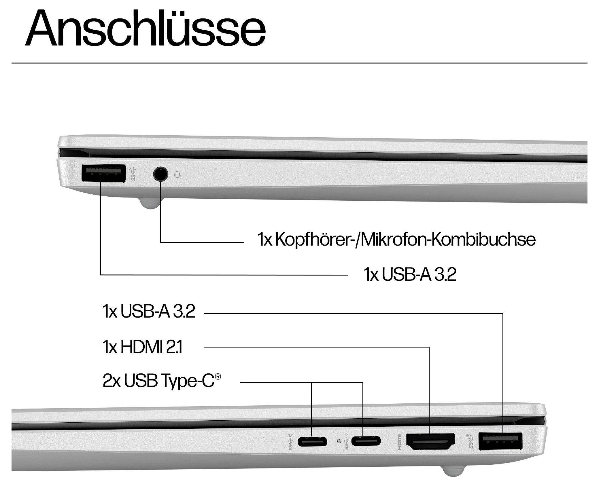 HP Notebook "Pavilion 16-af0600ng" 40.6cm (16 Zoll) 2K Intel® Core™ Ultra 5 125U 16GB RAM 1TB SSD Deutsch, QWERTZ Intel Graphics