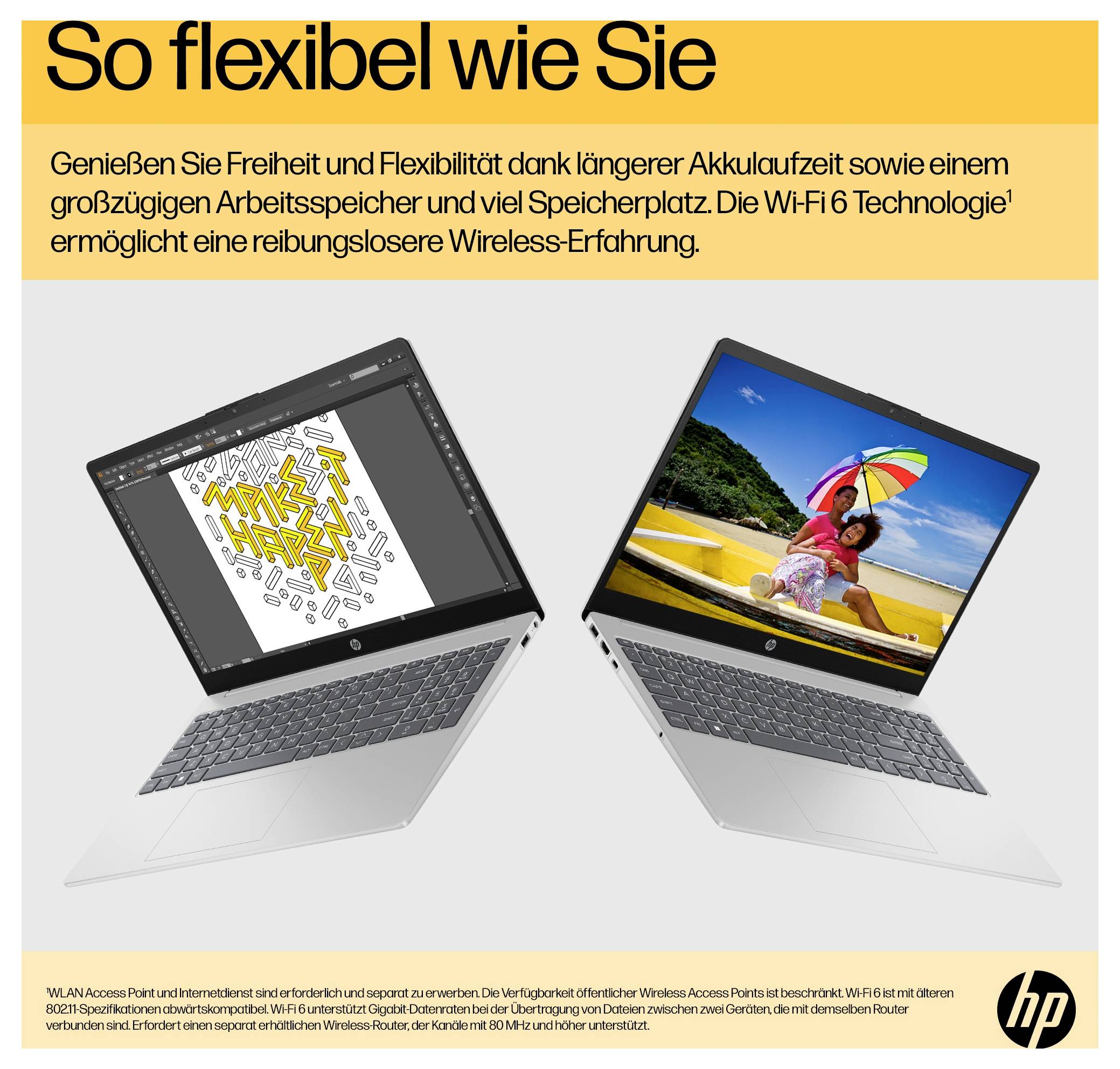 HP Notebook "15-fc0676ng" 39.6cm (15.6 Zoll) Full HD AMD Ryzen 7 7730U 16GB RAM 1TB SSD Deutsch, QWERTZ AMD Radeon Graphics Silber