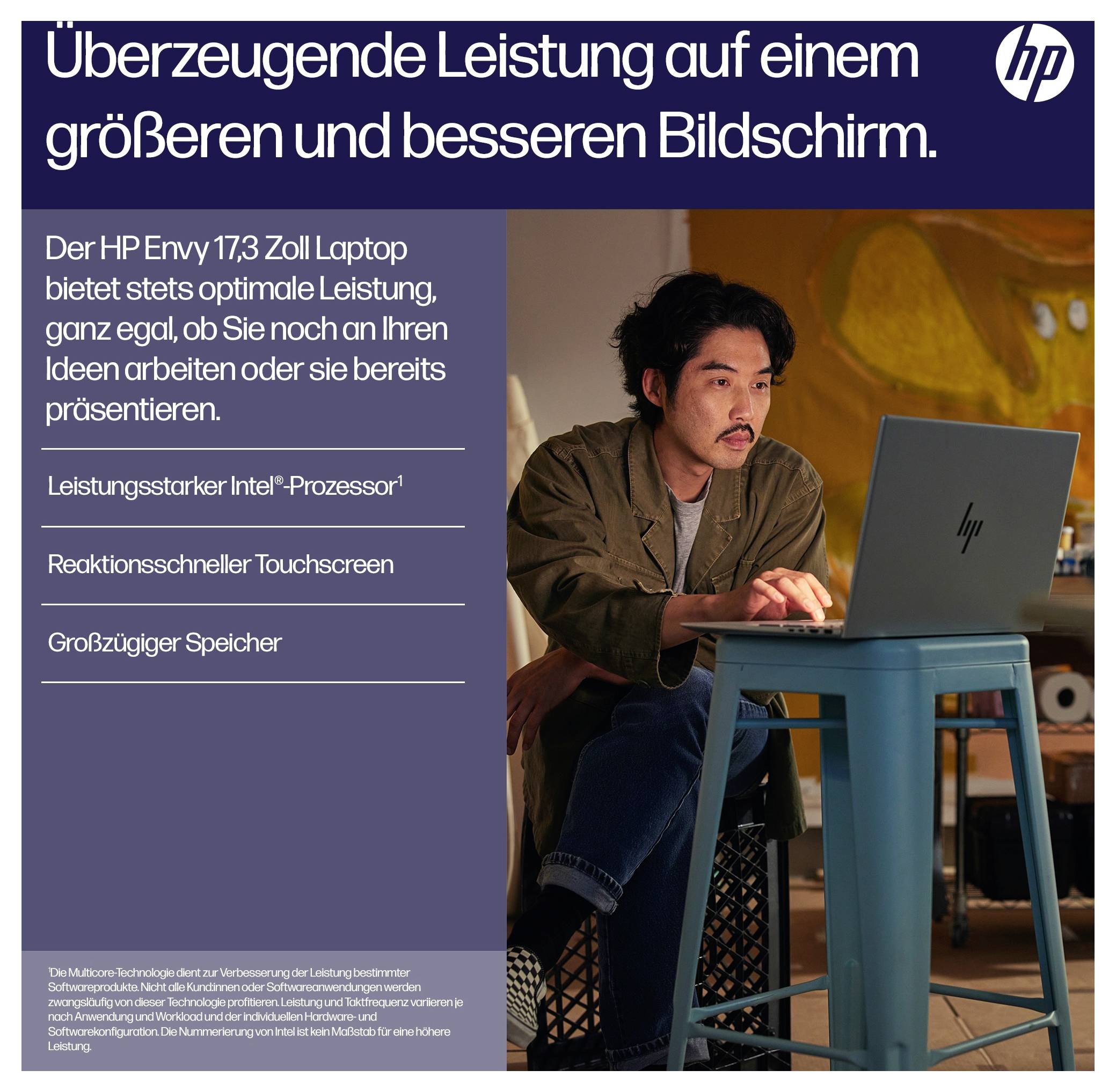 HP Notebook "ENVY 17-cw0606ng" 43.9cm (17.3 Zoll) Full HD Intel® Core™ i7 i7-13700H 16GB RAM 1TB SSD Deutsch, QWERTZ Intel Iris