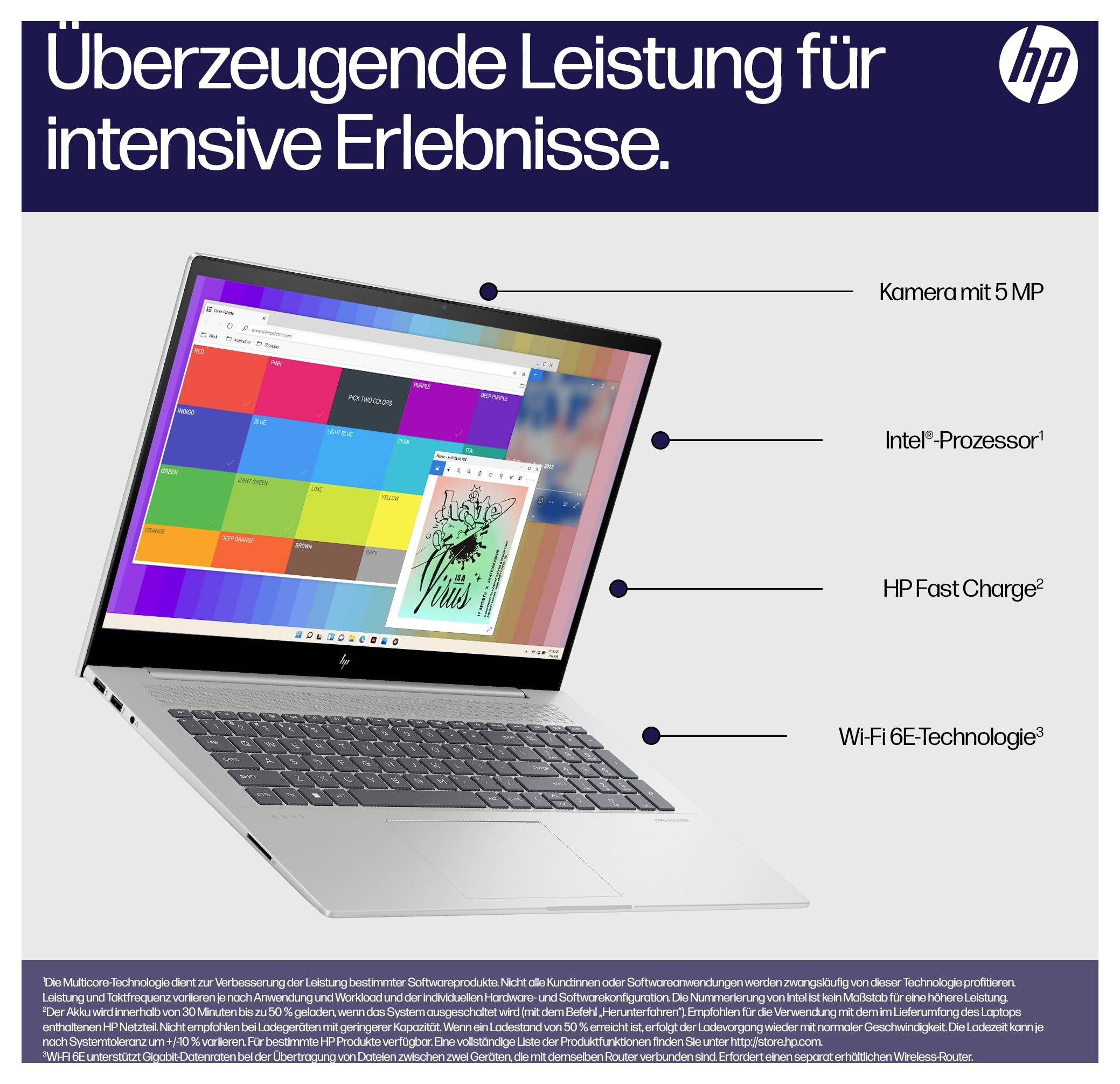 HP Notebook "ENVY 17-cw0606ng" 43.9cm (17.3 Zoll) Full HD Intel® Core™ i7 i7-13700H 16GB RAM 1TB SSD Deutsch, QWERTZ Intel Iris