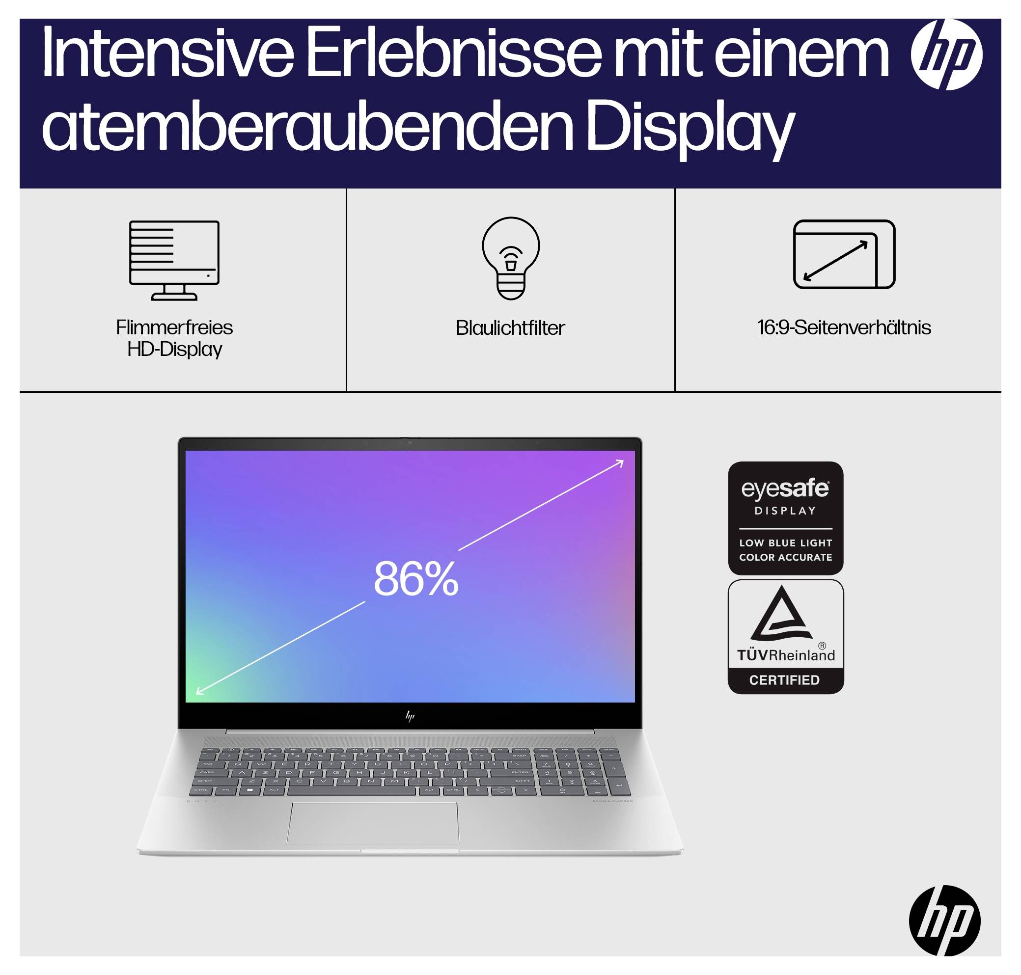 HP Notebook "ENVY 17-cw0606ng" 43.9cm (17.3 Zoll) Full HD Intel® Core™ i7 i7-13700H 16GB RAM 1TB SSD Deutsch, QWERTZ Intel Iris