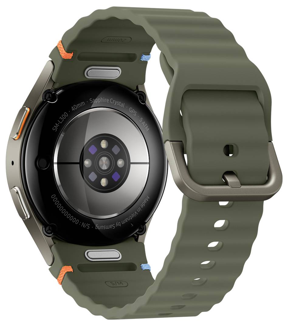 Samsung Galaxy Watch7 40 mm intelligente Uhr mit Sportband Gummi Bandgröße: S/M Anzeige 3,33 cm 1.3" 32 GB NFC Wi-Fi