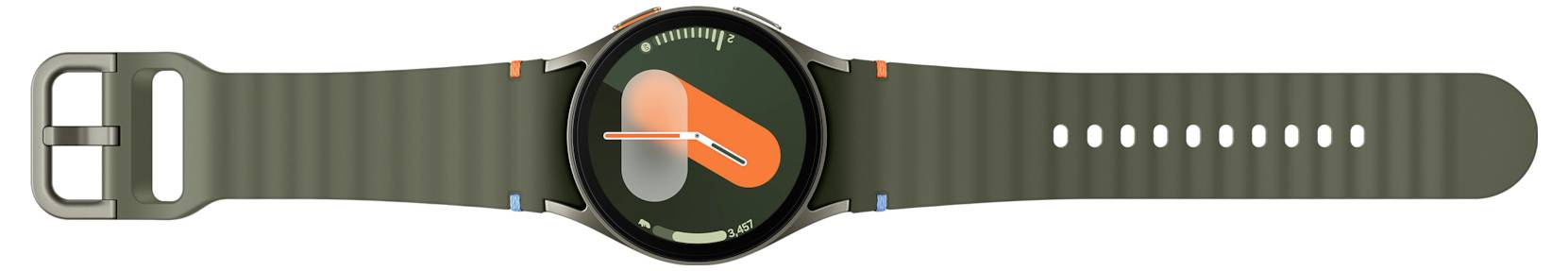 Samsung Galaxy Watch7 40 mm intelligente Uhr mit Sportband Gummi Bandgröße: S/M Anzeige 3,33 cm 1.3" 32 GB NFC Wi-Fi