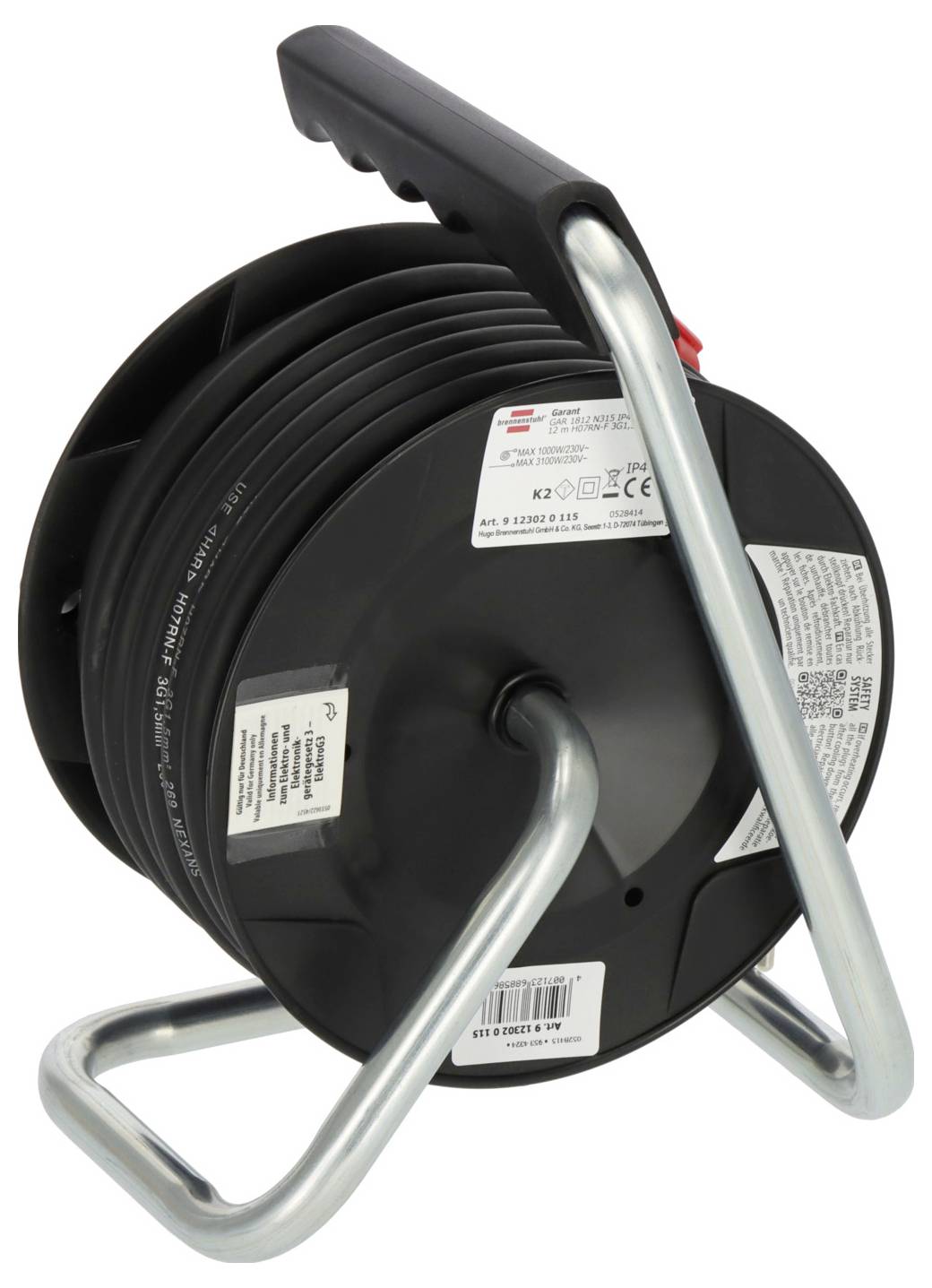 Brennenstuhl 9123020115 Kabeltrommel 12m Schwarz