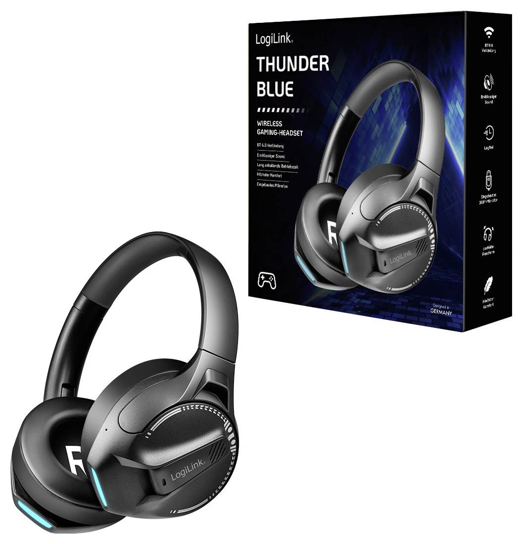 LogiLink BT0070 Over Ear Kopfhörer Bluetooth® Schwarz