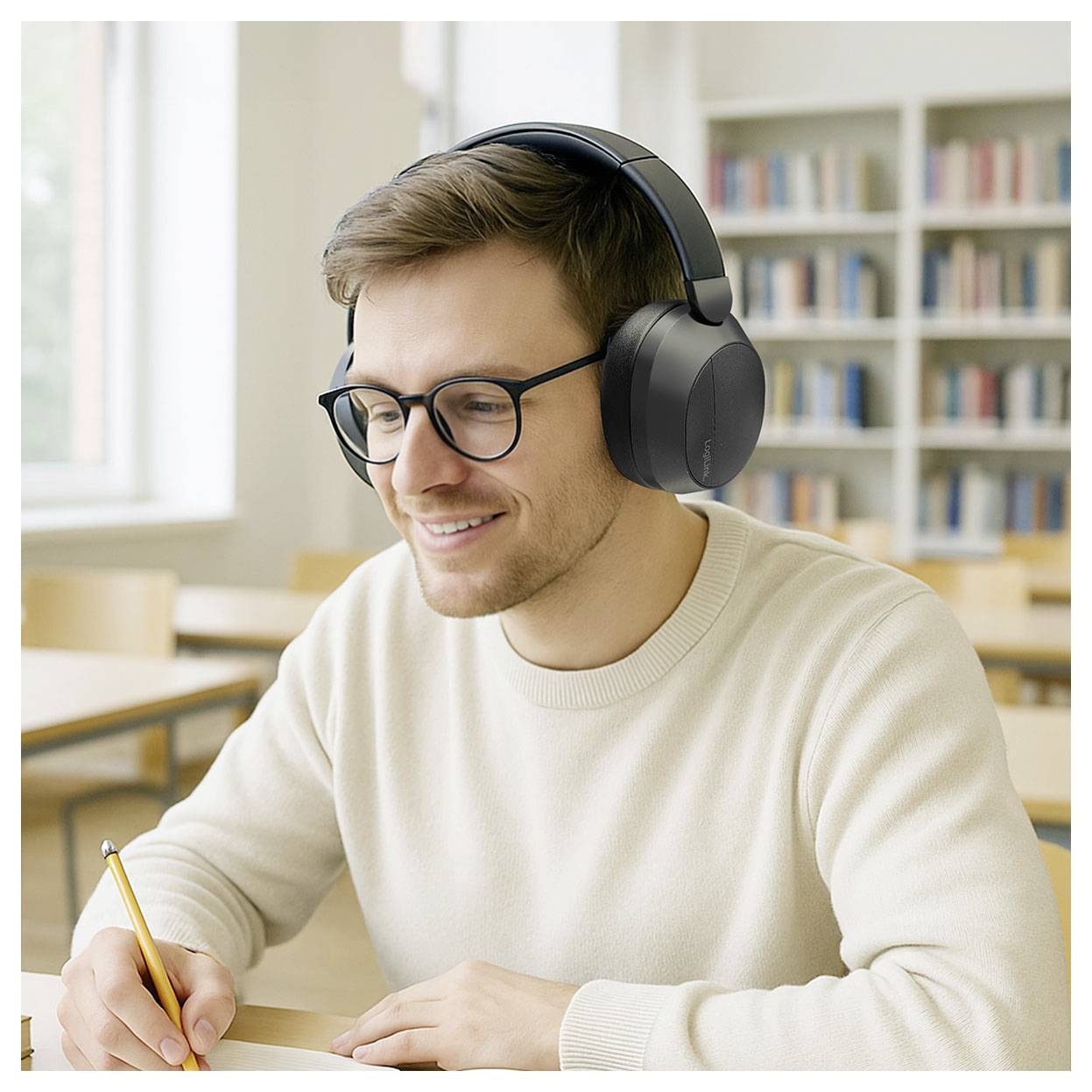 LogiLink BT0071 Over Ear Kopfhörer Bluetooth® Schwarz