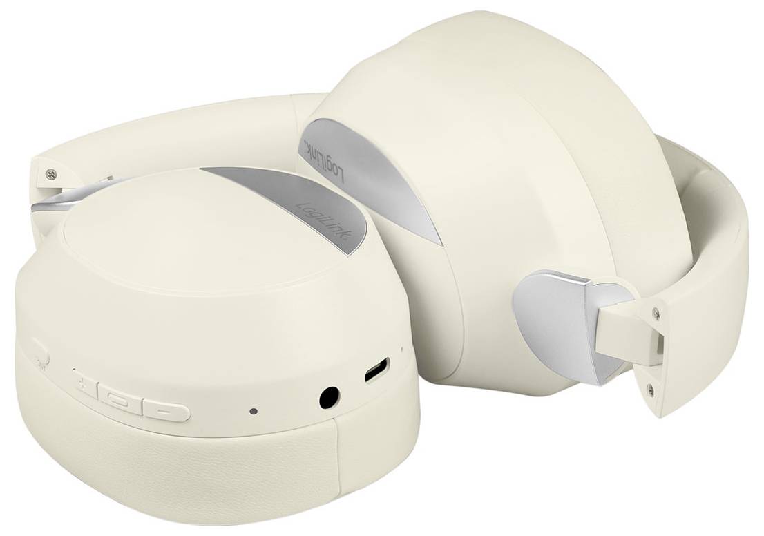 LogiLink BT0071C Over Ear Kopfhörer Bluetooth® Creme