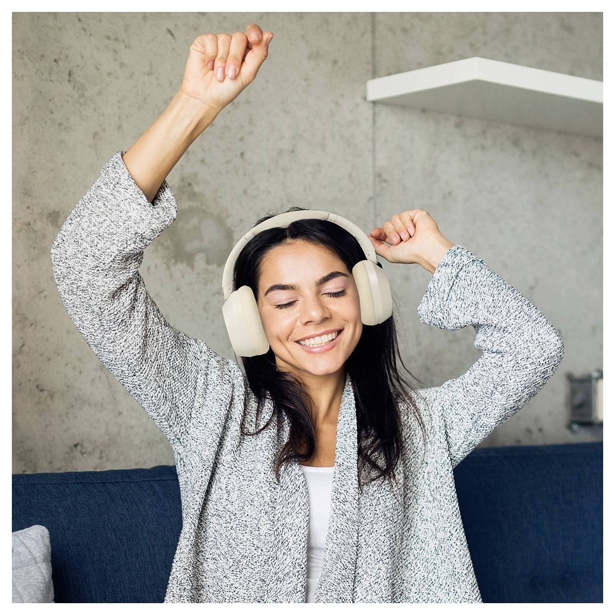 LogiLink BT0071C Over Ear Kopfhörer Bluetooth® Creme