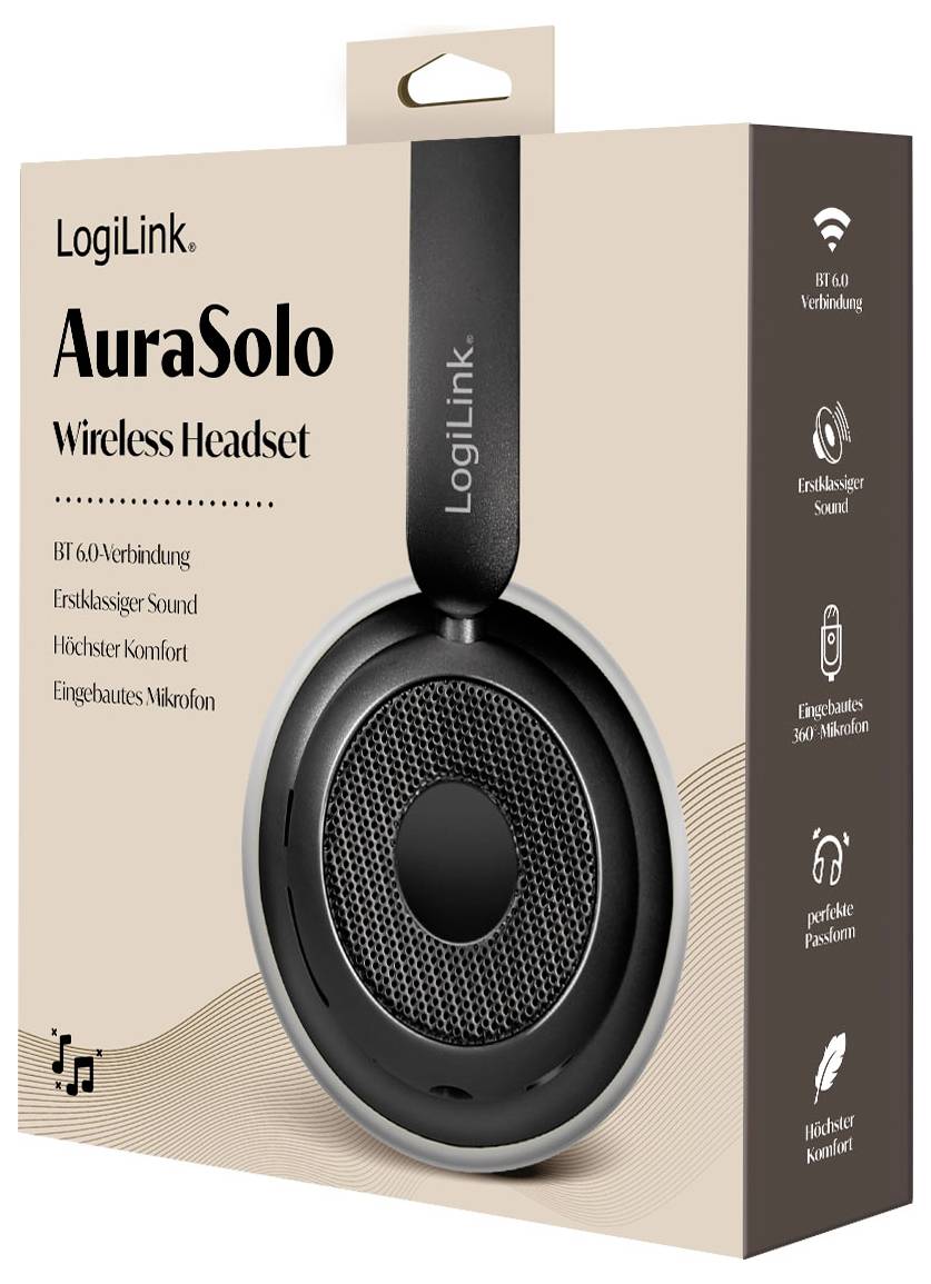 LogiLink BT0072 Over Ear Kopfhörer Bluetooth® Schwarz