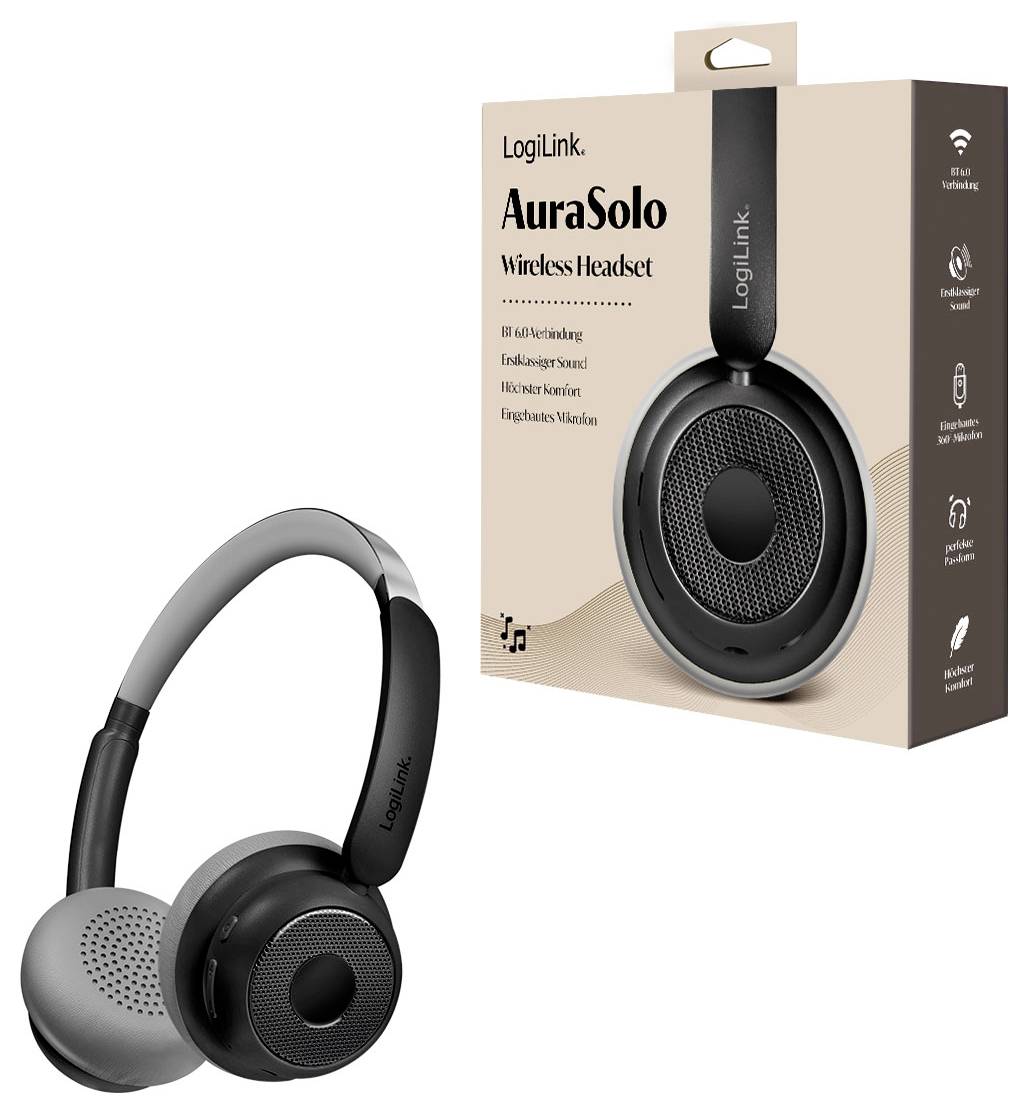 LogiLink BT0072 Over Ear Kopfhörer Bluetooth® Schwarz