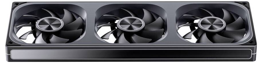 Eine schwarze Grafikkarte mit drei Kühlventilatoren in einem eleganten Design, die für Hochleistungsrechnen und Gaming-Zwecke verwendet wird.