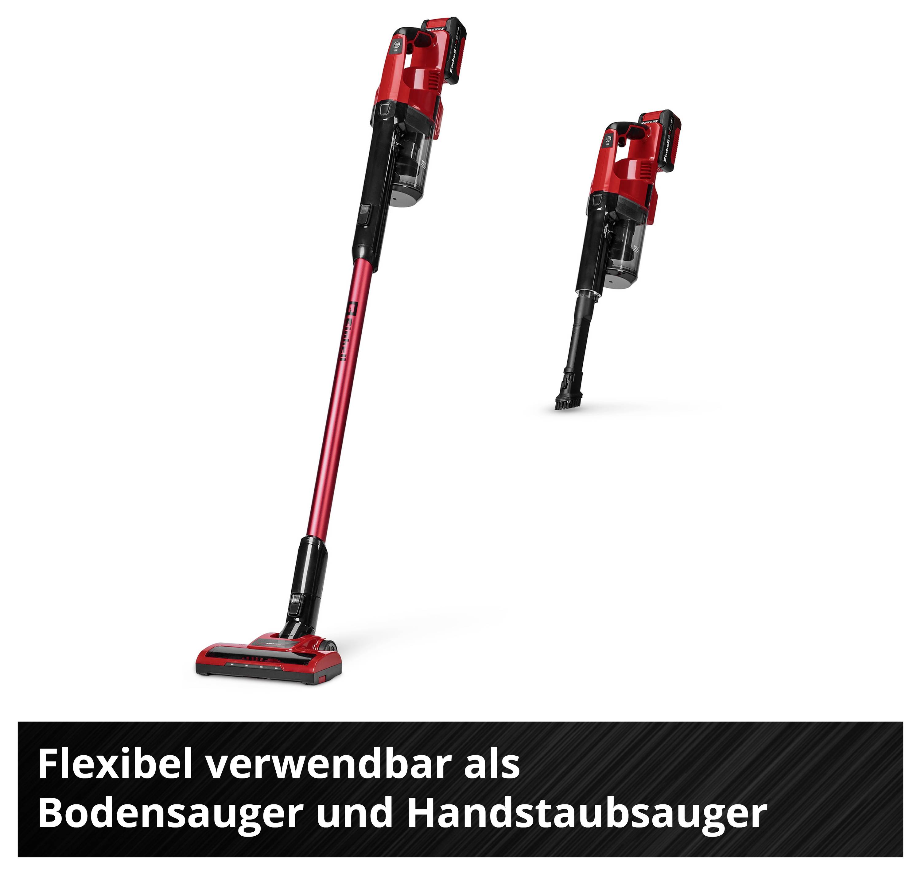 Bild zeigt Staubsaugerzubehör: Wandhalterung, flexible Fugendüse, 2-in-1 Düse, Kombi-Bodendüse. Passend für vielseitige Reinigung.