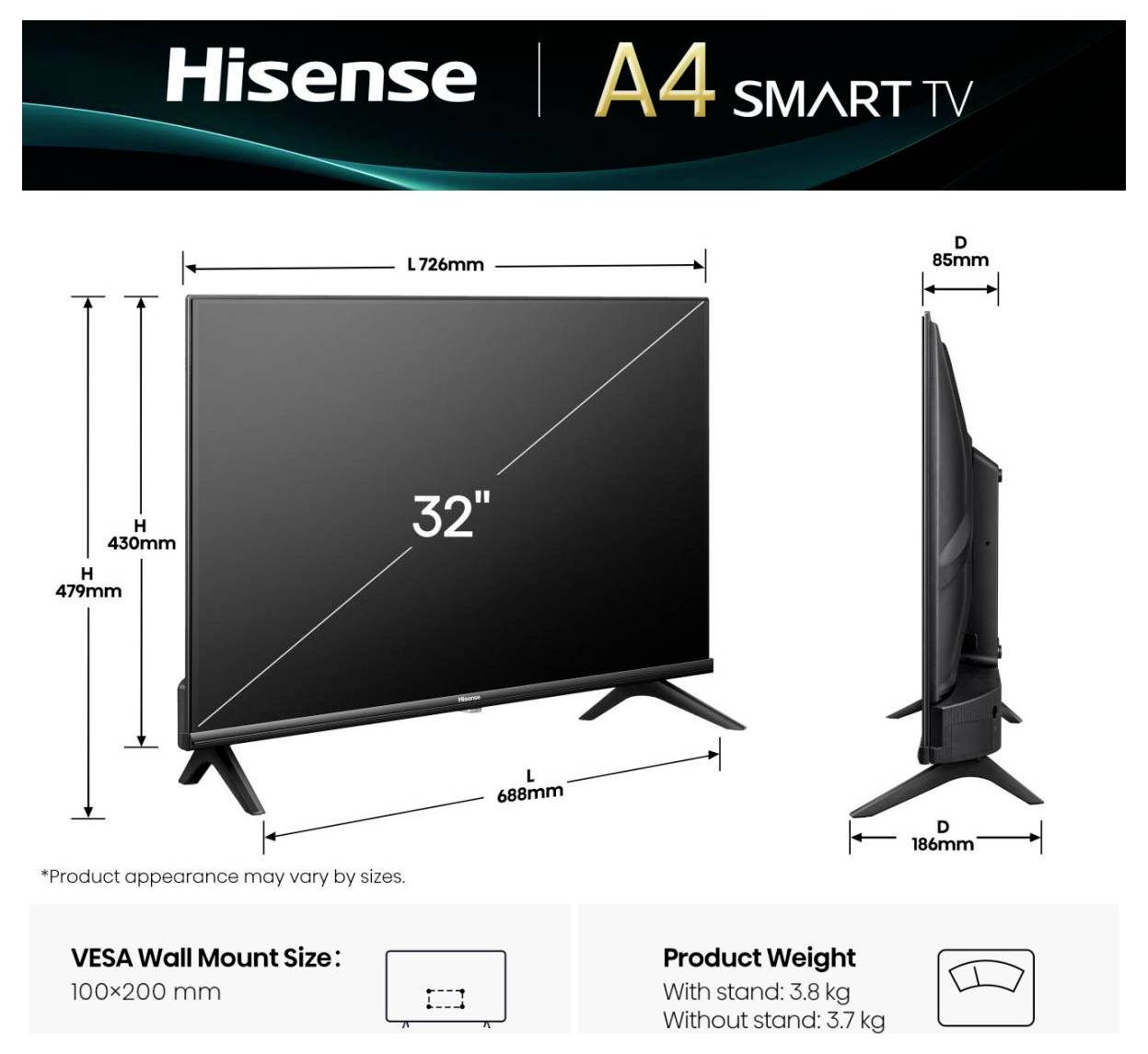 Hisense A4 Smart TV mit einem 32
