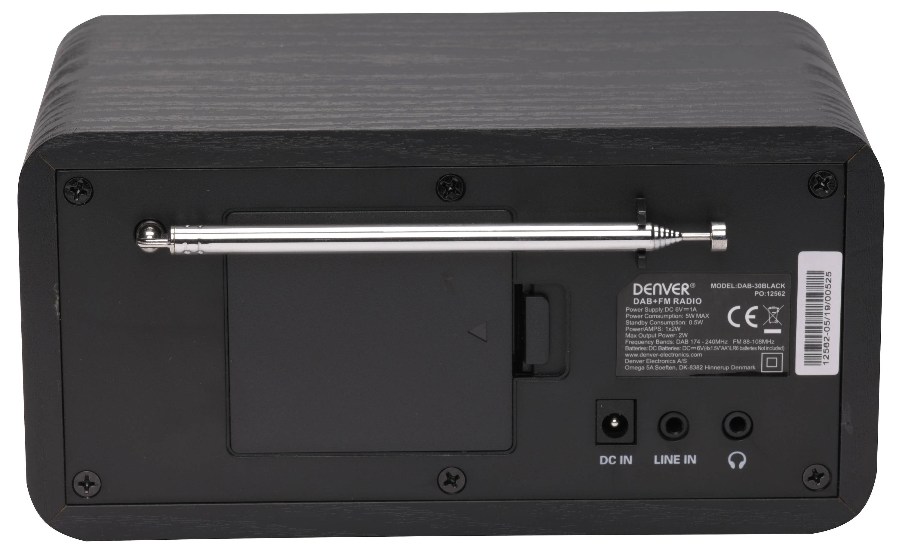 Denver DAB-30B Tischradio DAB, DAB+, FM DAB+ Weckfunktion Schwarz