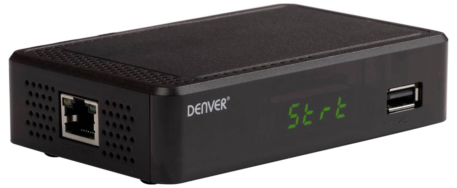 Denver DTB-148 DVB-T2 Receiver Aufnahmefunktion, Deutscher DVB-T2 Standard (H.265), Ethernet-Anschluss, Front-USB, LAN-fähig