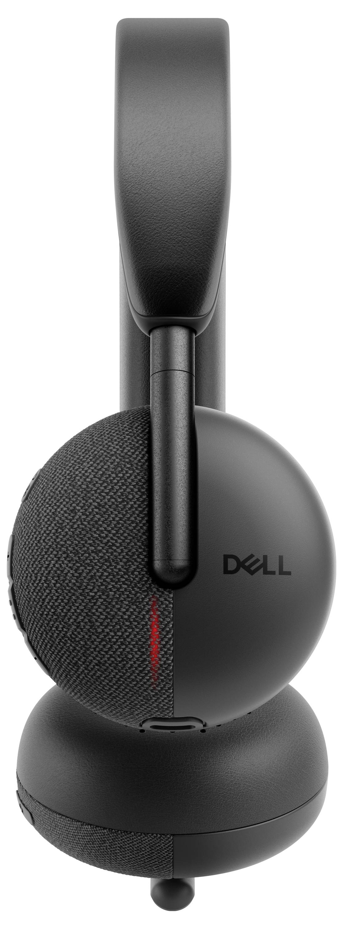 Dell Over-Ear-Kopfhörer mit drahtloser Verbindung, gekennzeichnet durch ein elegantes Design, Stoffakzente und Polsterung für Komfort, optimal zum Musikhören und für Anrufe.