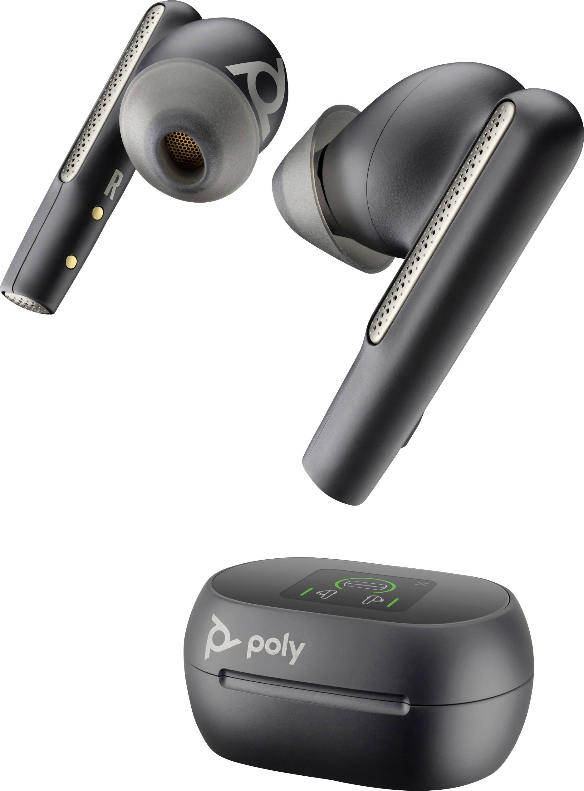 HP Voyager Free 60+ UC Earbuds In Ear Kopfhörer Bluetooth® Schwarz Mikrofon-Rauschunterdrückung Ladecase, mit Bluetooth®