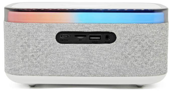 Denver CRQ-225 Radiowecker FM Bluetooth®, MP3, SD, UKW, AUX kabelloses Laden, Weckfunktion Grau