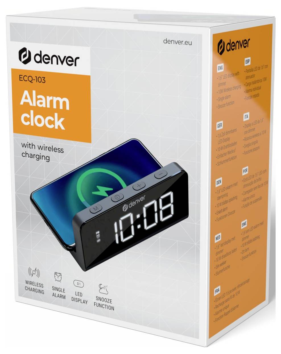 Denver 111131300070 Elektronik Wecker Schwarz