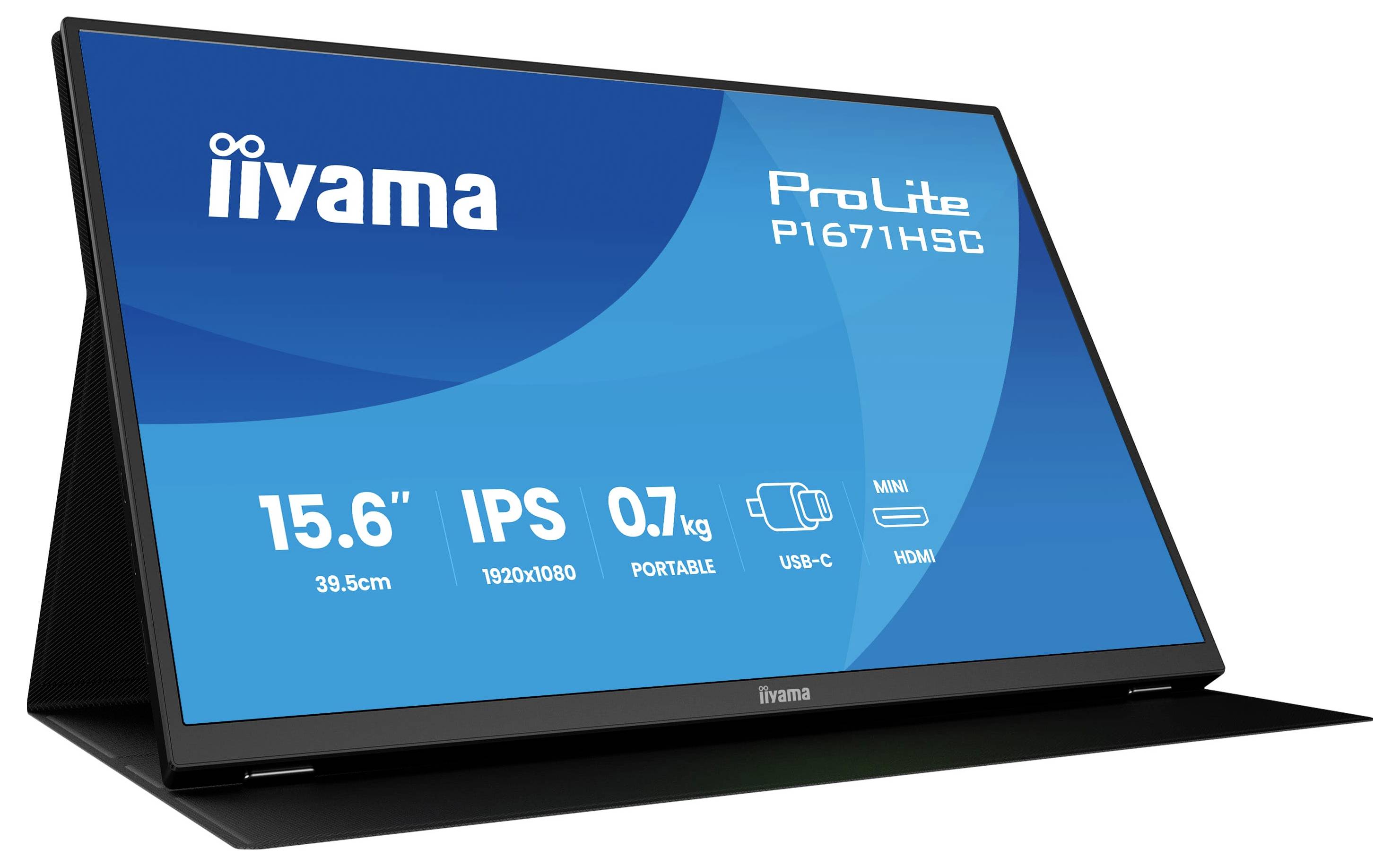 Iiyama ProLite P1671HSC-B1 LED-Monitor EEK D (A - G) 39.6cm (15.6 Zoll) 1920 x 1080 Pixel 16:9 3 ms HDMI®, Kopfhörer