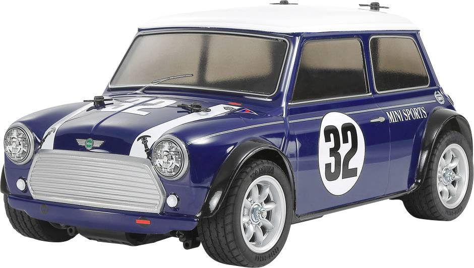 Tamiya RC Mini Cooper Racing MB-01 Blau 1:10 RC Modellauto Elektro Straßenmodell Frontantrieb (2WD) Bausatz 2,4GHz