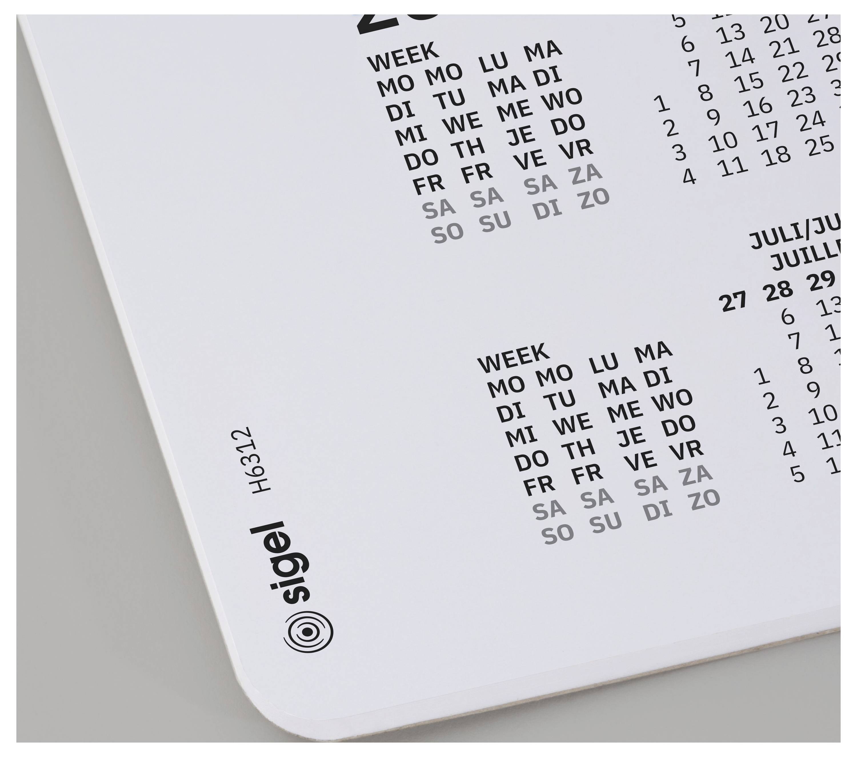 Sigel H6312 Schreibunterlage Weiß, Grau (B x H) 59.50cm x 41cm